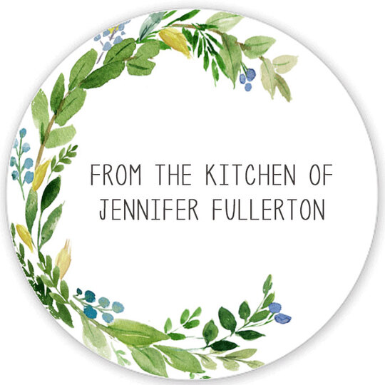 Arched Green Swag From the Kitchen Round Stickers